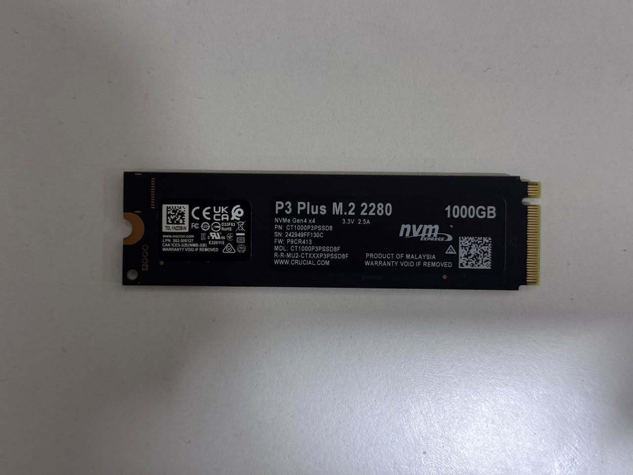 للبيع (من رخصة الادمن)

Crucial P3 Plus PCIe Gen4 NVMe 1TB SSD, Up to 5,000MB/s Read, Laptop & Desktop (PC) Compatible, Solid State Drive – CT1000P3SSD8

حط سعرك وتدلل 
بس بالي يرضي الله لان سعره معروف وجديد بالكارتون 
توصيل متوفر

جديد ( فقط فحصته ورجعته )

تكدر تشوف ساعات التشغيل والبور كاونت


**إذا كنت صاحب هذا الإعلان وتريد حذفه لأي سبب، رجاءا أرسل رسالة إلى الدعم الفني**