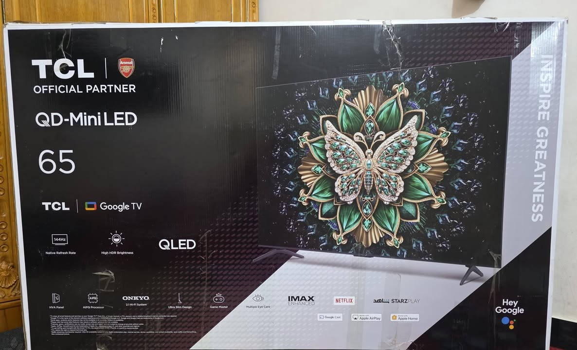 شاشة tcl c6k mini led حجم 65 استخدام اسبوع فقط نظافة 100% حالها حال الجديد مع كافة ملحقاتها السعر 900 الف مجال بسيط او مراوس بtcl 55  عنواني بغداد ماعندي توصيل اي استفسار عالرقم ***********
