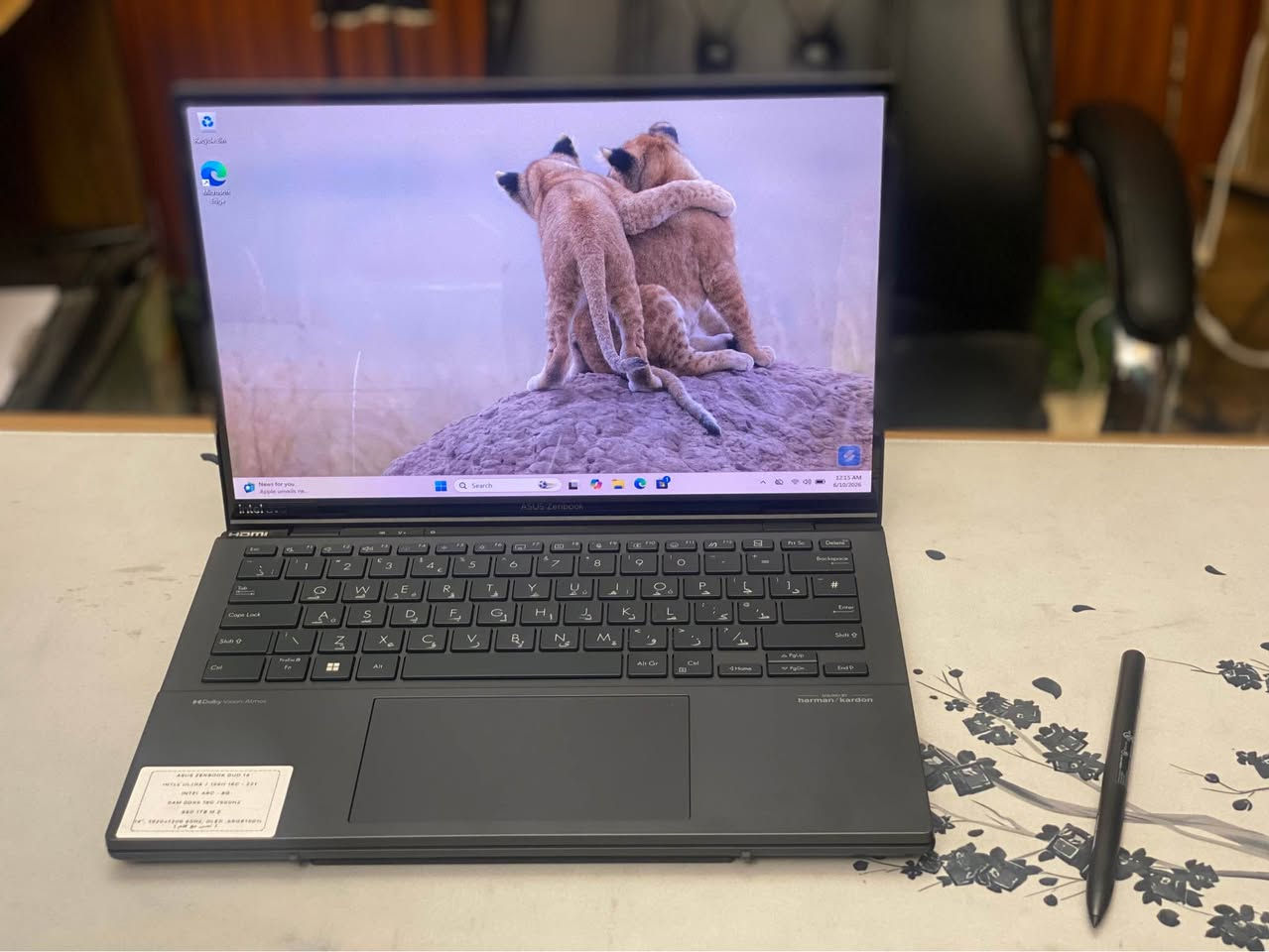 ASUS ZENBOOK DUO 14
INTLE ULTRA 7 155H 16C - 22T
INTEL ARC - 8G-
RAM DDR5 16G 7500HZ
SSD 1TB M.2
14", 1920x1200 60Hz, OLED, SRGB100%
( لمس مع قلم )
لابتوب مشحون 17 مرة

وعندك ضمان شهر صيانة بغداد, العراق


**إذا كنت صاحب هذا الإعلان وتريد حذفه لأي سبب، رجاءا أرسل رسالة إلى الدعم الفني**