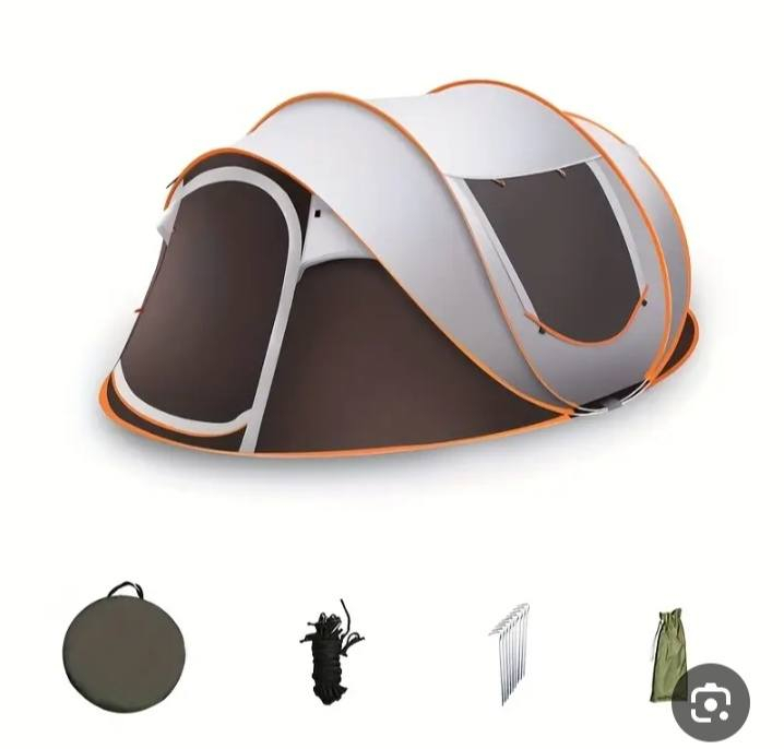 هذه خيمة تخييم فورية من العلامة التجارية Flyver، وهي مصممة للتركيب السريع والسهل.
السعة: تتسع لـ 5-8 أشخاص، مما يجعلها مناسبة للعائلات أو المجموعات الكبيرة. 

الإعداد: تتميز بآلية تلقائية تسمح بتركيبها في ثوانٍ بمجرد إلقائها في الهواء. 

التصميم: خيمة قبة خفيفة الوزن ومناسبة للتخييم، والرحلات الظهرية، والمشي لمسافات طويلة، ورحلات الشاطئ. 

المميزات: تحتوي على تصميم مزدوج الطبقات للحفاظ على الجفاف في الأمطار الخفيفة، بالإضافة إلى أبواب ونوافذ شبكية للتهوية.


**إذا كنت صاحب هذا الإعلان وتريد حذفه لأي سبب، رجاءا أرسل رسالة إلى الدعم الفني**