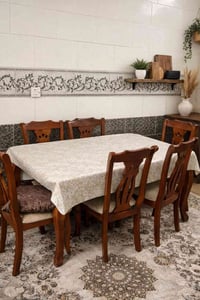 ميز طعام خشب نظيف جدا جدا  (٦ مقاعد) بغداد حي الجهاد السعر (١٧٥) (٠٧٧٤...