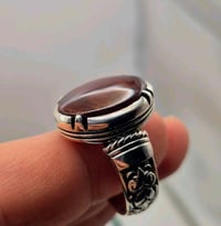 خاتم فضة 925 • عقيق يمني • ضمان مدى الحياة