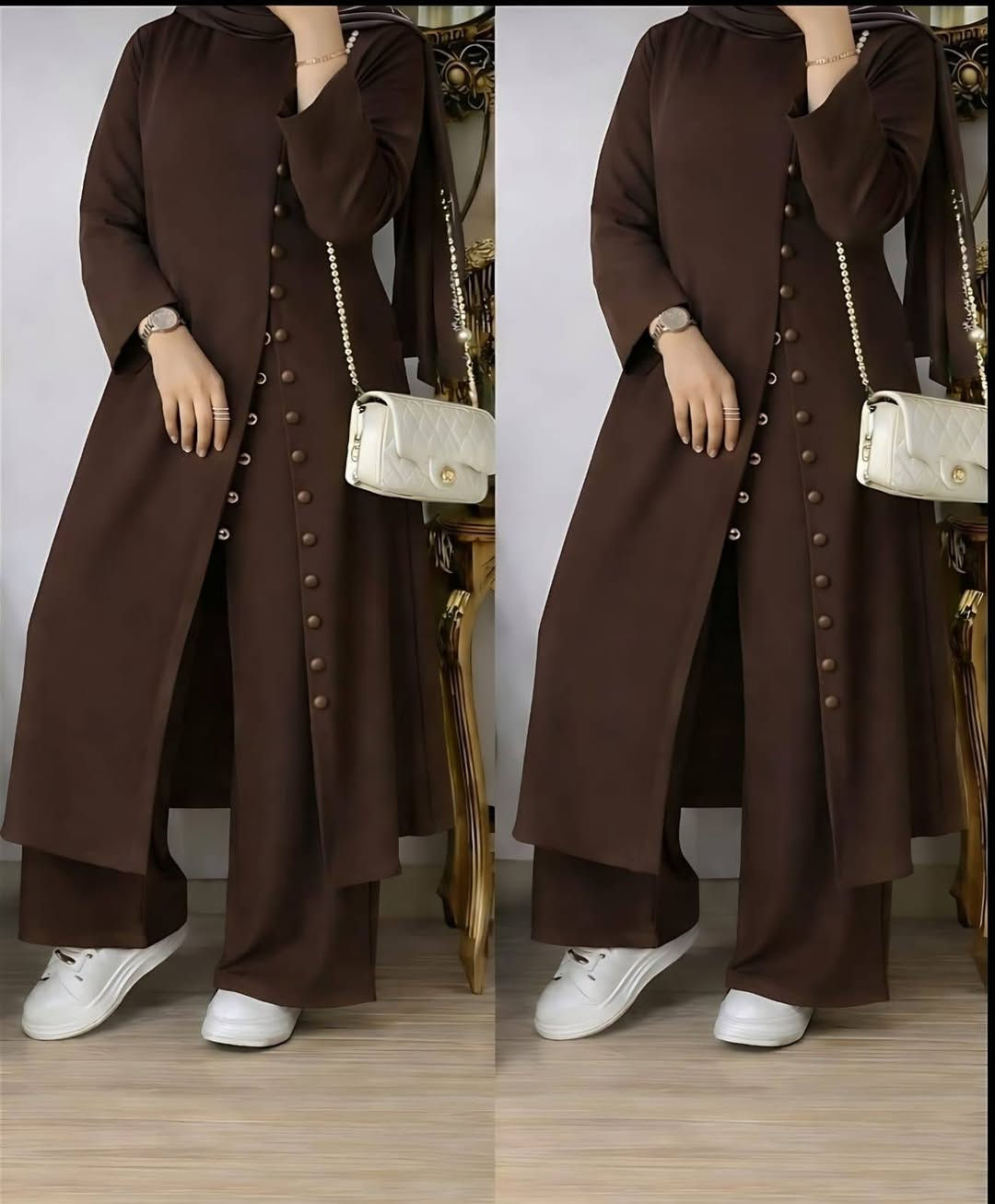 ⁨ لوحه فنيه طقم العيد لكل امرأة راقيه .
طقم قطعتين . قماش لينين جكار ايطالي .
من ارقى وأفخم الاقمشه الصيفيه الايطاليه .
طول الكيلوت 105 سم عرض 28 سم
طول الجاكيت 130 سم مبطن بالكامل
قالب راهي .
 القياسات 42 44 46 48 50 52
مع ضمان الفحص بحضور المندوب
للحجز خاص متوفر توصيل لجميع المحافظات


**إذا كنت صاحب هذا الإعلان وتريد حذفه لأي سبب، رجاءا أرسل رسالة إلى الدعم الفني**