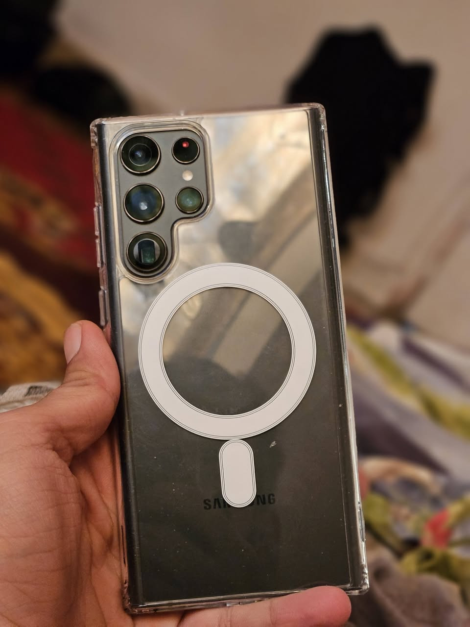 S22 ULTRA || 128 / 8
نسخة امريكية 
القلم موجود بس عاطل يتبدل ب ٢٠ الف والجهاز بي طبع بالشاشه خفيف كلش مبين بالصورة النضافه ١٠٠ 
اخوان السعر ٤٥٠ قفل دينباع ب ٥٥٠ يرهم مراوس بايفون ١٣ بدون فرق 
مكاني شارع فلسطين 
اليحب يراسلني واتساب 
***********
