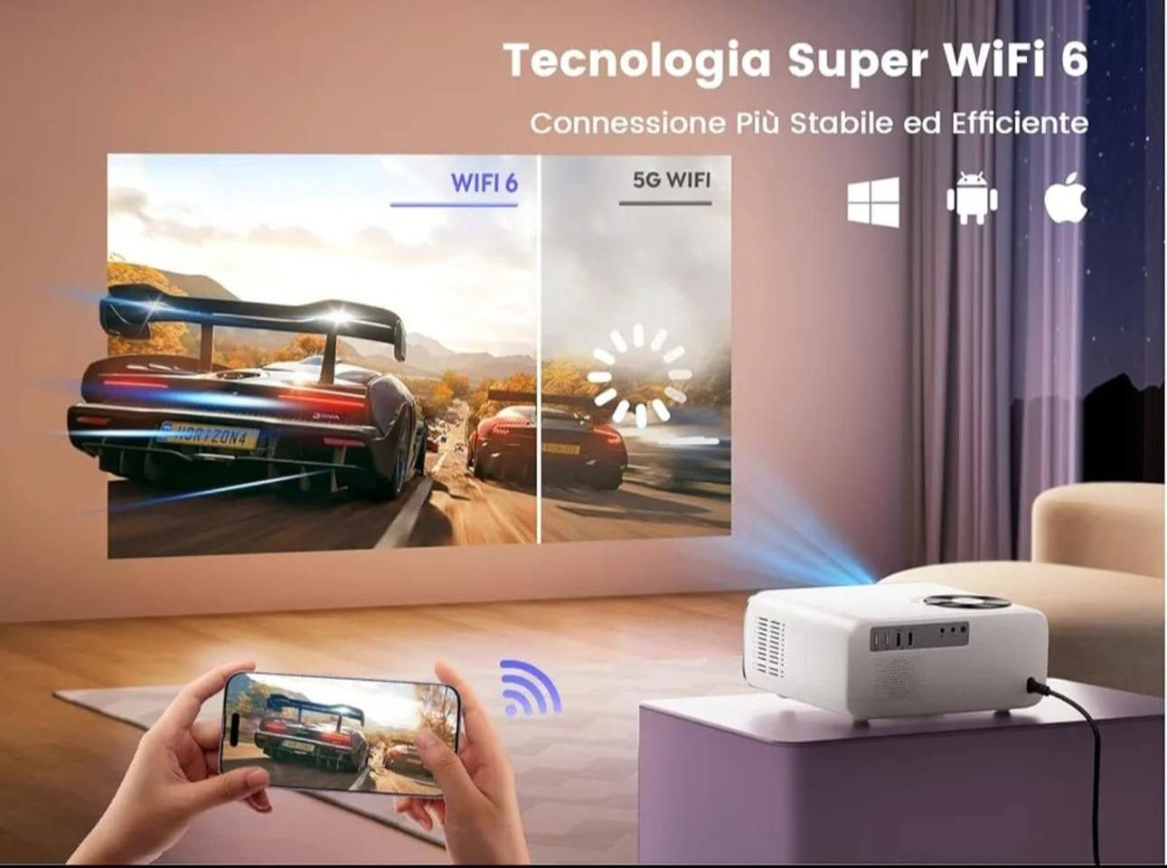 مواصفات بروجكتر WiMiUS P63 / B63 ✨
🔹 الدقة الأصلية: Full HD 1080P 📺
🔹 يدعم تشغيل 4K Ultra HD 🎬
🔹 السطوع: 750 ANSI Lumens 💡
🔹 نسبة التباين: 22000:1 🎨
🔹 نظام تشغيل Android TV مدمج 📱
🔹 يحتوي على Netflix / YouTube / Prime Video 🎥
🔹 واي فاي Wi-Fi 6 سريع وثابت 📶
🔹 بلوتوث 5.2 لتوصيل السماعات 🔊
🔹 تصحيح تلقائي للصورة Keystone ↔️
🔹 فوكس كهربائي سريع Electric Focus ⚡
🔹 حجم عرض من 40 إلى 300 إنچ 🍿
🔹 سماعات مدمجة بصوت قوي 🔊
🔹 المنافذ: HDMI ×2 / USB ×2 / AV / AUX 💻🎮
🔹 يدعم AirPlay و Miracast 📲
🔹 عمر لمبة يصل إلى 30000 ساعة ⏳
🔹 الوزن: حوالي 2 كغم ⚖️
📦 محتويات الكرتون:
✔️ البروجكتر
✔️ ريموت كنترول
✔️ كيبل طاقة
✔️ حامل / ترايبود
✔️ دليل استخدام
🤍 اللون: أبيض
🏷️ الموديل: WiMiUS P63 / B63


**إذا كنت صاحب هذا الإعلان وتريد حذفه لأي سبب، رجاءا أرسل رسالة إلى الدعم الفني**