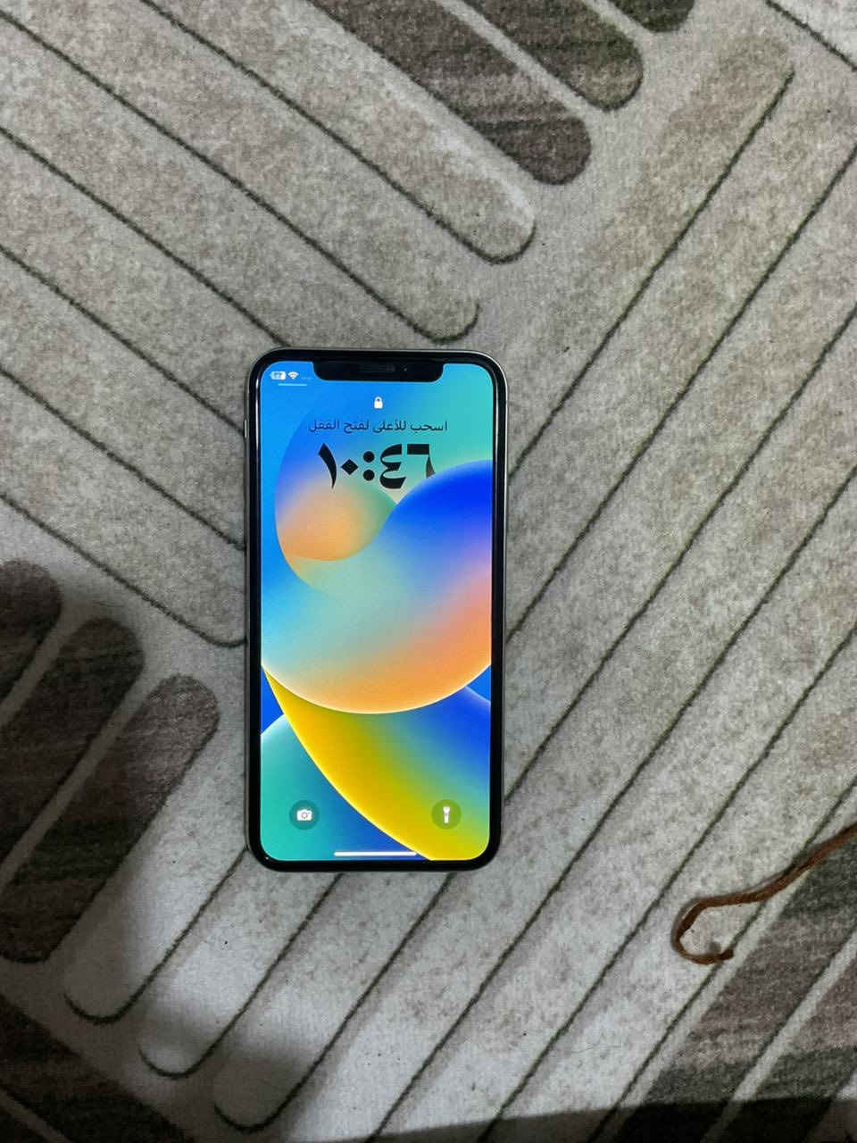 ‏iPhone X
للبيع مامفتوح مامبدل بي ايشي جهاز نضيف بطاريه 76٪؜ ذاكره 256
60فريم ببجي 

بي فطر خفيف فوق الكامره ما مأثر عليها ابد 

محلقات شاحنته وسماعه ايربود فقط 

السعر 150وبي مجال للطيبين 

مكاني العلم / عرب الصين 

واتساب فقط : ***********
