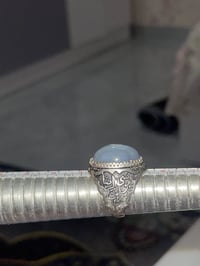 خاتم رجالي • فضة ٩٢٥ • حجر سليماني