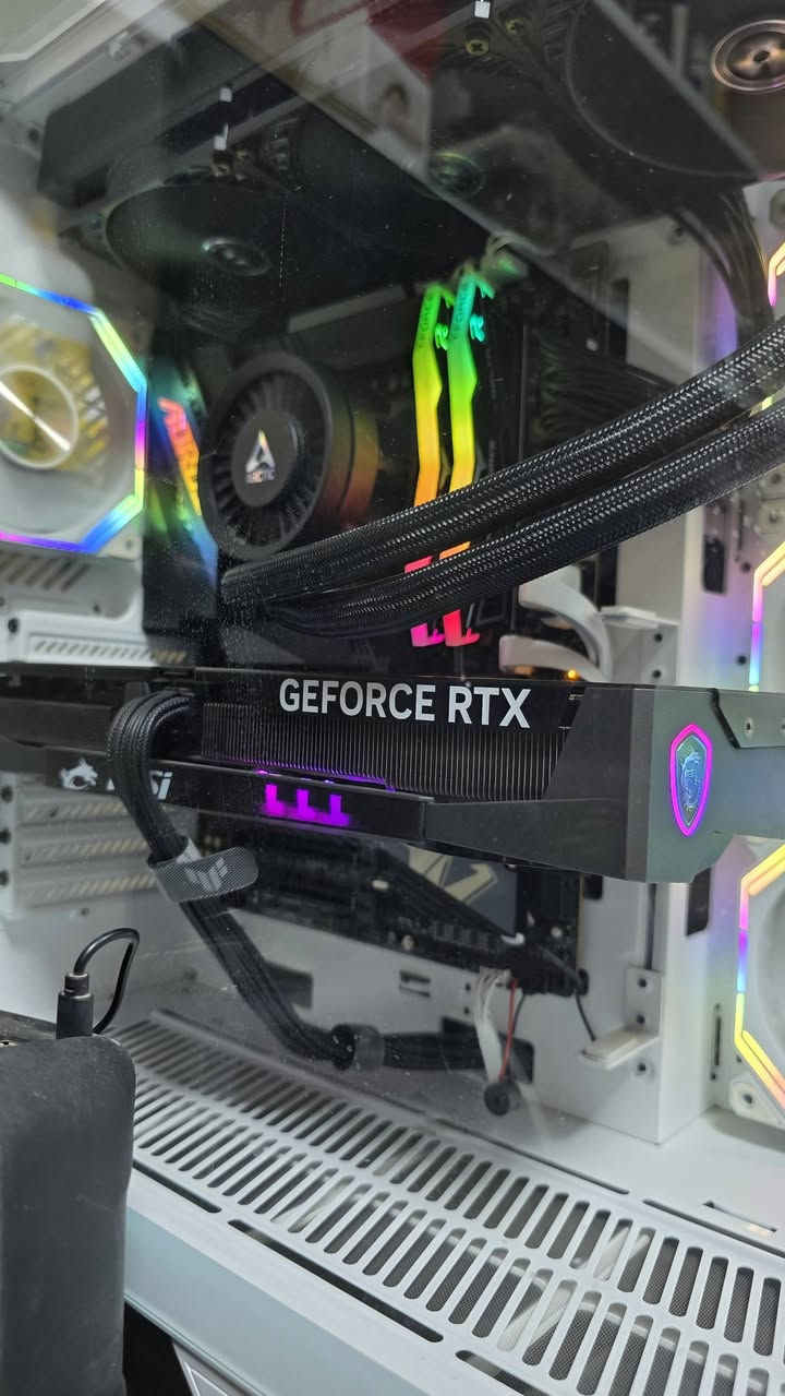 Pc
I9 14900k
Rtx 5070 msi gaming tero
1t lexer g4 7400
2t sata 6000
Aours z790 x pro 
Taf powr 1000 w
Case dark fish 477 ابيض
 ARCTIC Liquid Freezer III 360
Ram 32 ddr5 6000
شاشة lg 2k 165hz
تفاصيل خاص


**إذا كنت صاحب هذا الإعلان وتريد حذفه لأي سبب، رجاءا أرسل رسالة إلى الدعم الفني**
