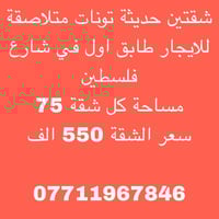 شقق و بيوت للايجار في شارع فلسطين  07711967846 بغداد, العراق