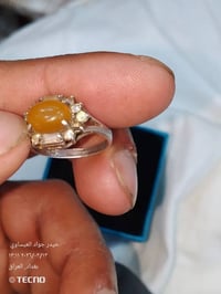 خاتم  عقيق يماني مشمشي فضه عراقيه 925 سعر الخاتم 17الف مكان في الكاظمي...