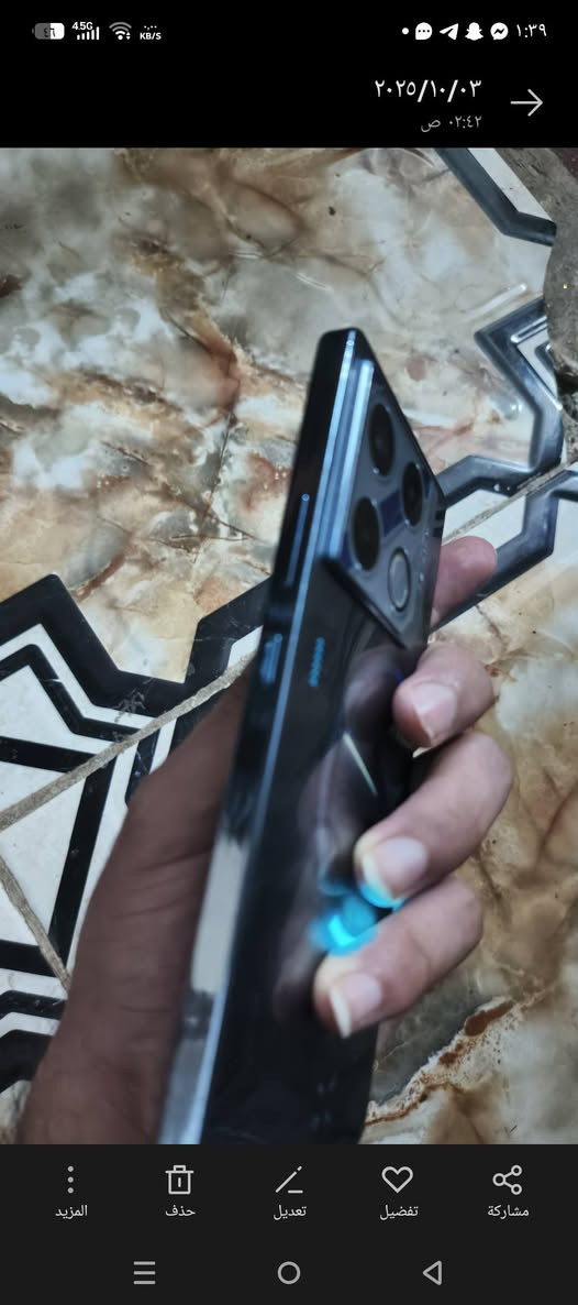 جهاز انفينكس GT20 برو فايف جي الأصلي ذاكرة 256 الرام 24 جهاز جديد ونظيف حيل وياه  كارتون يشغل 120 فريم بالبوبجي يدعم الشحن السريع بصمتين أصبع مدمجة بالشاشة ووجه بطارية قوية بالشحن مواصفاته قوية ومعروفة للبيع او مراوس السعر خاص  لاحد يكتب بيش بتعاليق


**إذا كنت صاحب هذا الإعلان وتريد حذفه لأي سبب، رجاءا أرسل رسالة إلى الدعم الفني**