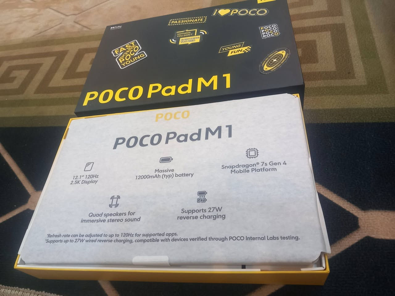 السلام عليكم متاح باد للبيع نوعه بوكو باد m1 ذاكرة ٢٥٦ مكفول كفالة عامة ماعدا طخه صغيره بحافه الايباد ممبينه مكاني الحرية *********** السعر ٢٥٠
