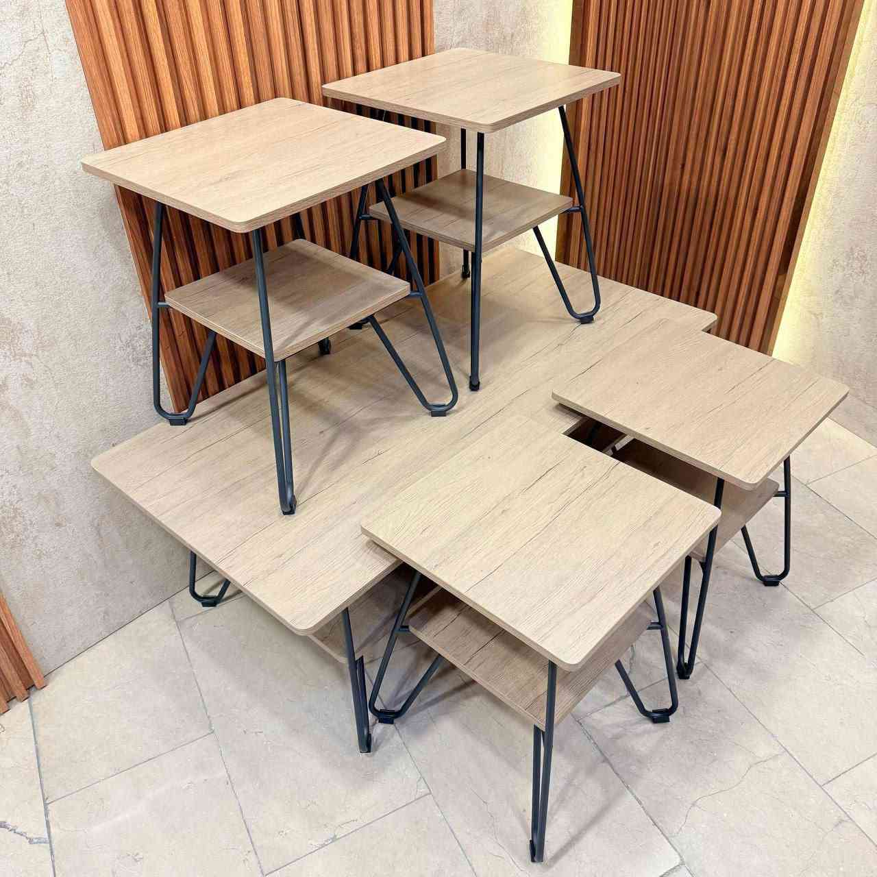 سيت طبله 4+1 سطح خشب Hdf
رجل حديد صبغ حراري 
قياس الطبله الكبيره 
ارتفاع 45 سم 
عرض 60 سم 
طول 120 سم 
قياس الطبله الصغيره 
ارتفاع 50 سم
عرض 40 * 40 سم مربع 
السعر من 150الى 160
مع التوصيل 
الحجز والاستفسار التواصل واتساب 
***********
