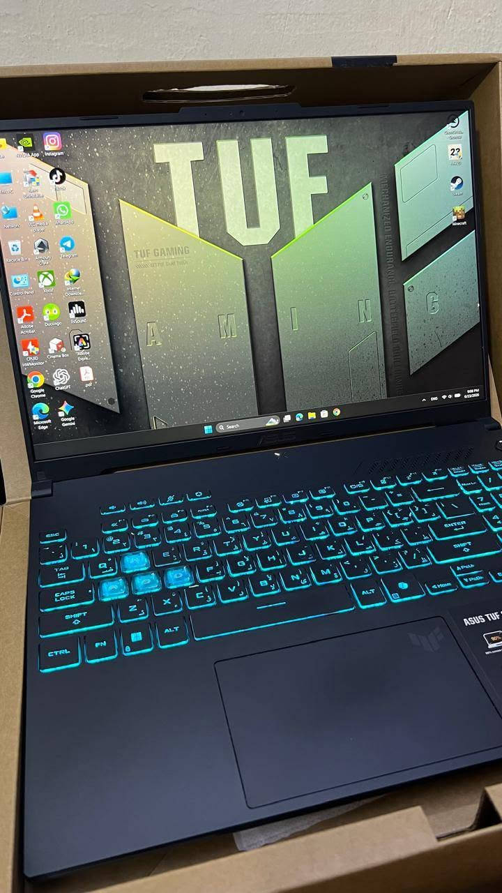 للبيع: لابتوب غيمنغ ASUS TUF Gaming F16 (إصدار 2024) بحالة الوكالة (كسر زيرو) 💎
يا شباب اللابتوب **ASUS TUF Gaming F16** موديل **FX607VJ**، الجهاز غني عن التعريف بقوته وأدائه بالالعاب القوية والمونتاج والدراسة.

**حالة الجهاز:**

* **النظافة:** 100% بحالة الوكالة، خالي من أي شخط أو زلغ نهائياً (لا بالشاشة ولا بالبدن).
وما مفتوح ابد
* **الملحقات:** باكيت الشركة الأصلي موجود بكامل غراضه وملحقاته، وwith وصل الشراء والضمان ماله بعدة فعال (مشتري من شركة ماكس MAX المعروفة ).
* **مدة الاستخدام:** استخدام خفيف جداً ونظيف مال 6 أشهر تقريباً.

**المواصفات القوية:**

* **الشاشة:** 16 إنش بدقة عالية FHD+ (WUXGA) وبتردد **144Hz** سريع جداً ومريح للعين.
* **المعالج:** Intel Core 5 210H جيل حديث للأداء العالي.
* **كارت الشاشة:** NVIDIA GeForce **RTX 3050** بسعة **6GB** (الإصدار الجديد الأقوى مو الـ 4GB القديم).
* **الرام:** **16GB** من نوع DDR5 السريع.
* **التخزين:** **512GB SSD NVMe** سريع جداً بإقلاع النظام والألعاب.

📍 **الموقع:** البصرة.
💰 **السعر المطلوب:** 980,000 دينار


**إذا كنت صاحب هذا الإعلان وتريد حذفه لأي سبب، رجاءا أرسل رسالة إلى الدعم الفني**