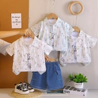 القاط الاوربي البيبي  3 قطع صناعة صيني برمودة كابوي  بدي كمونية قطن  ق...