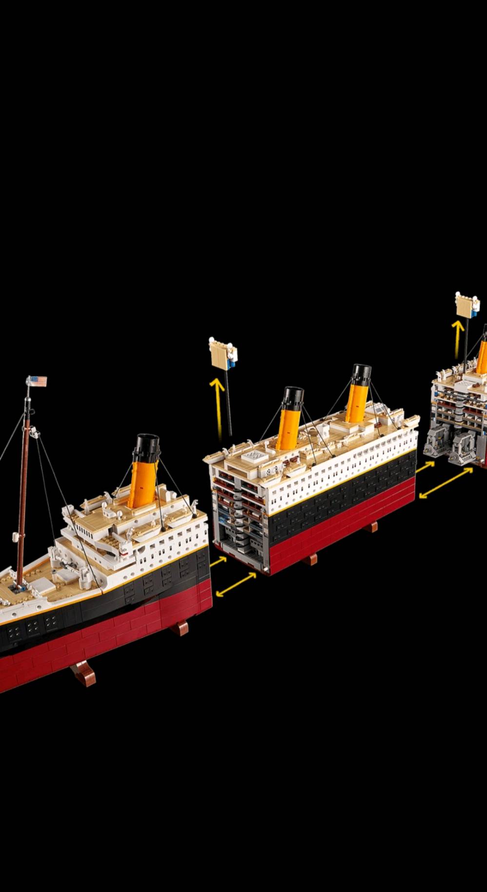 ليكو LEGO Titanic 10294
نسخة ضخمة ومذهلة
عدد القطع: 9090 قطعة 🧱
الطول: 85 سم 📏
الوزن: حوالي 6 كجم ⚖️
التفاصيل: نسخة دقيقة تحاكي سفينة RMS Titanic الحقيقية مع المداخن الأربعة، القوارب، والسلالم الداخلية.
الاستخدام: ديكور رائع للمكاتب أو غرف العرض، وهواة الليغو ومحبي التاريخ.
💬 للإستفسار والحجز: دايركت