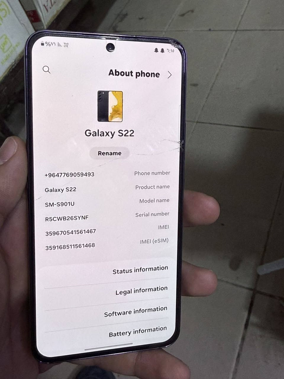 سلام عليكم للبيع موبايل s22 موبايل مابي عيب بس مكسور گلس مال شاشه گيكا 128 رام 8 دبل سيم سعر 225وبي مجل قليل راقم ***********

