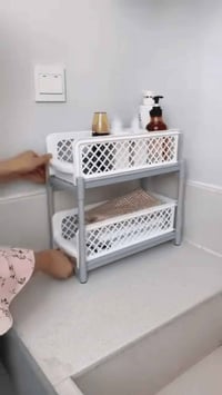 رف بلاستيك مزدوج • ٤٤×٣٧×٢٦سم • توصيل مجاني