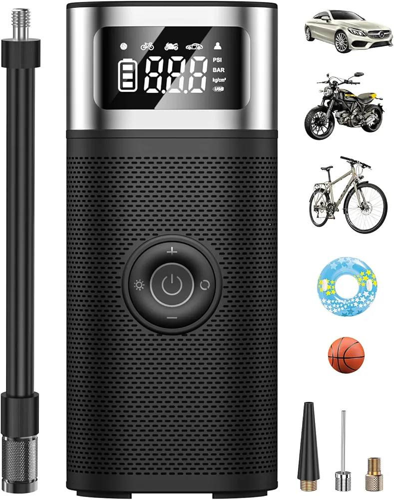 هو منفاخ إطارات محمول من العلامة التجارية Carsun، ويتميز بالتالي: 
ضغط أقصى: يصل إلى 150 PSI.
شاشة رقمية: لعرض وضبط ضغط الإطارات بدقة.
متعدد الاستخدامات: مناسب لإطارات السيارات، الدراجات النارية، الدراجات الهوائية، والكرات.
إضاءة LED: مدمجة للاستخدام في حالات الطوارئ أو في الظلام.
ميزات إضافية: يحتوي على خاصية الإيقاف التلقائي عند الوصول للضغط المطلوب ويمكن استخدامه كبنك طاقة
25الف


**إذا كنت صاحب هذا الإعلان وتريد حذفه لأي سبب، رجاءا أرسل رسالة إلى الدعم الفني**