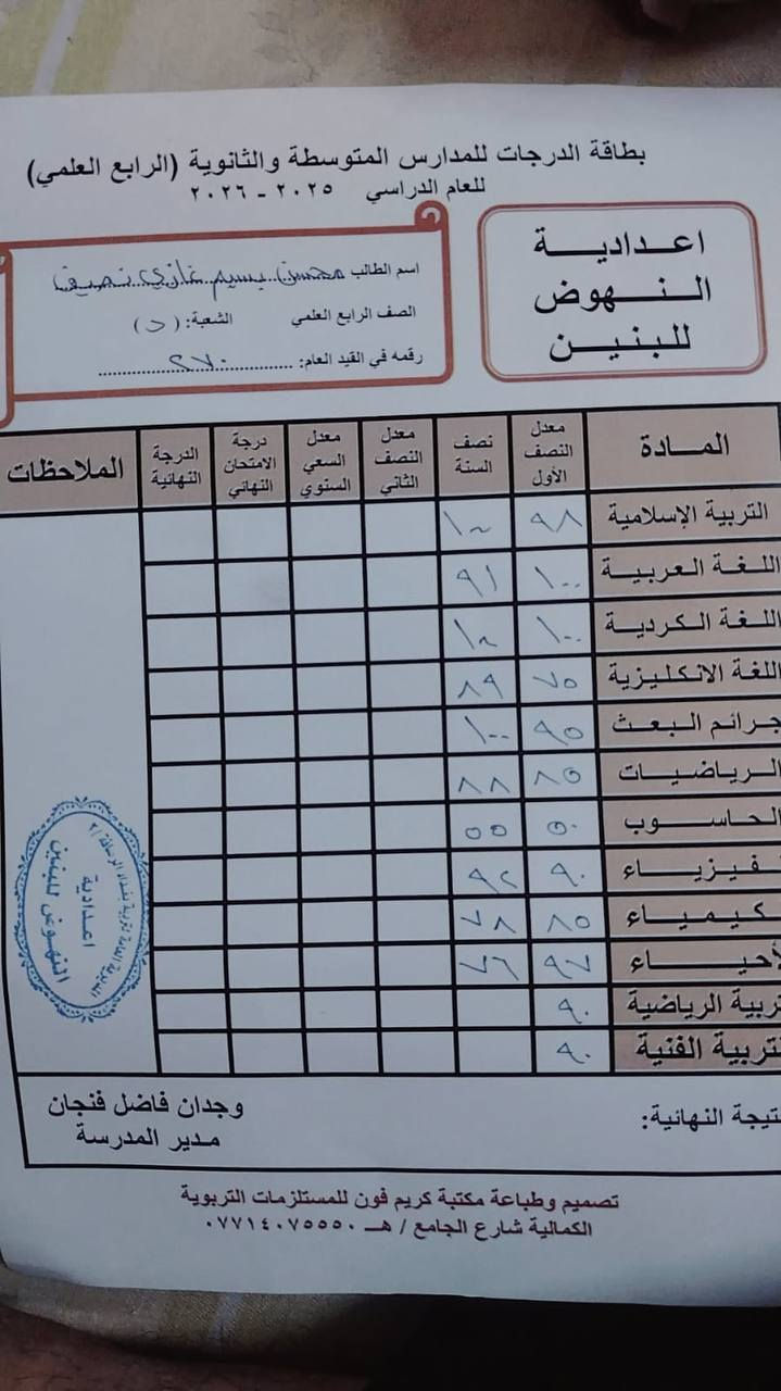 هذا تدريسنا وهذا نتائجنا
معهد الثقلين شارع عشرين مقابل فلافل مشمشه
للاستفسار ***********
