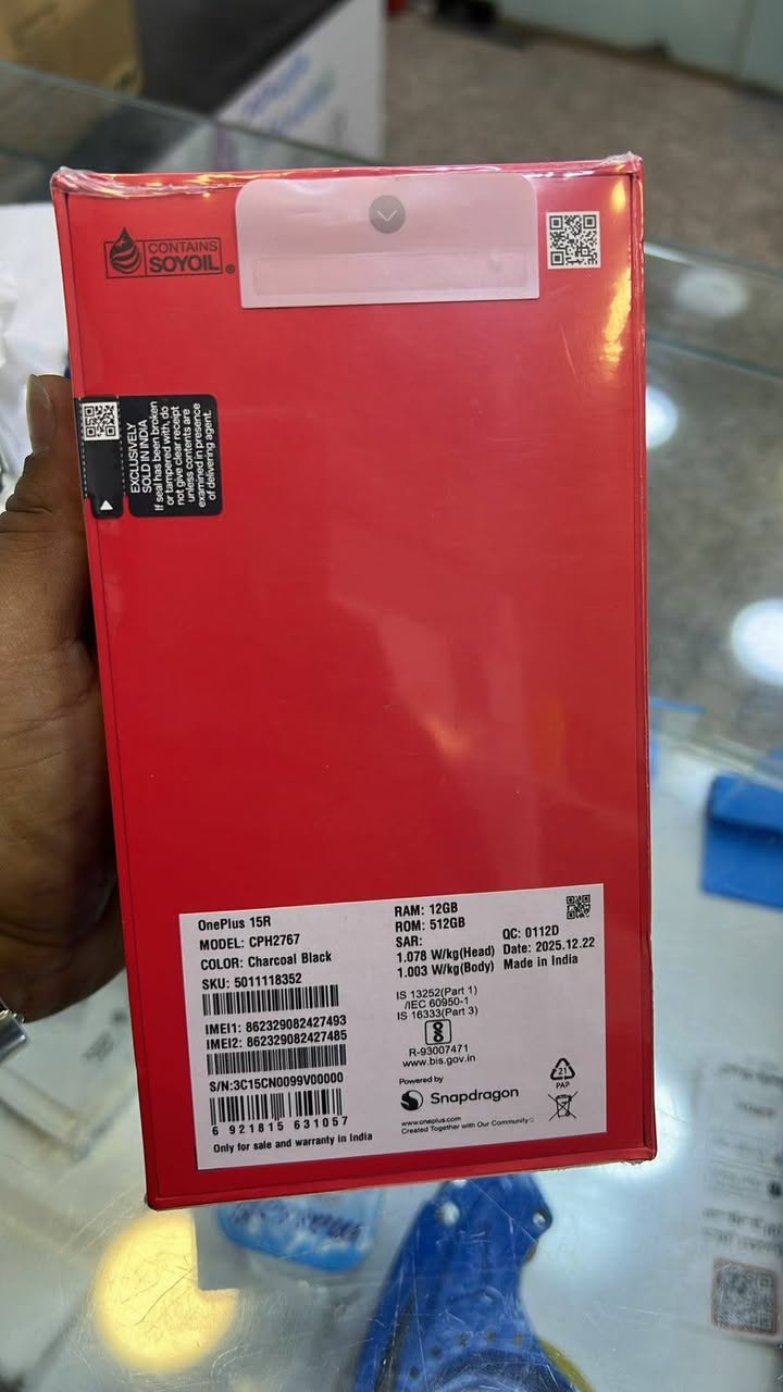 Oneplus 15R- 12/512Gb
جدید نسخە عالمی هیندی کامل مواد 
زمان سنة
ارخص سعر بل سوك


**إذا كنت صاحب هذا الإعلان وتريد حذفه لأي سبب، رجاءا أرسل رسالة إلى الدعم الفني**