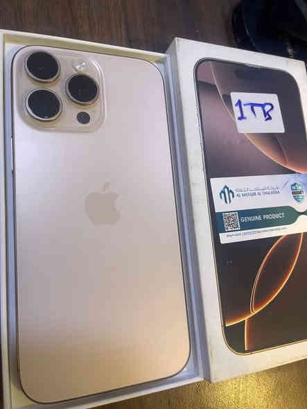 I phone 📲
16 pro max🫵
اللون   Desert   ذهبي
ذاكرة 1️⃣ تيرا  💾 العملاقه 👉👉☠️🔥
يعني 1000 گيگا 😤🔥👉👉
بطاريه9️⃣6️⃣🔋🔋
 ماستر 👍👍🪬ضمانه 29/4/2026
نظافه 1️⃣0️⃣0️⃣🔥🔥
كاملً  الملحقات 👍👍
مكفول من كلشي ضمان 10 من المركز
🫵🔥🫵
مركزسيمو المايستروا بغدا دوره شارع الصحه
المايعرف سعر الجديدً بيش ليراسل 
اخوتي
للعلم سعر الجديد 2 مليون و280
👉👉***********
***********
اتصال 📞واتس اب /للحجز
