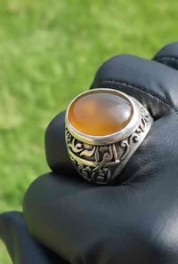 خاتم عقيق يماني • فضة 925 • ضمان مدى الحياة