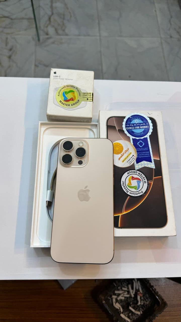 ايفون 16 برو ماكس نضيف كفالة عامة استخدامر شخصي
بطارية 98 
ذاكرة 256 
تك سيم كارت
شرق اوسط ضمان ماستر
نضافة ‎%‎100 
***********
