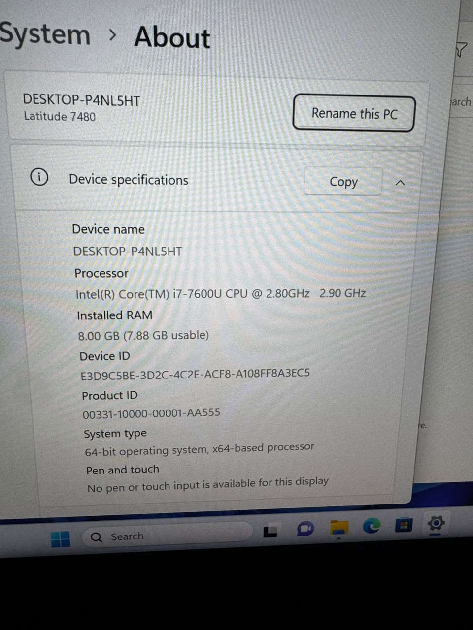 DELL 7480 14”
CORE 7
GEN 7
RAM 8 GB
HARD=256 SSD
FHD=1920*1080
السعر =٢١٠ الف 
***********
النجف 
شارع المدينه 
عامود ١٤"

