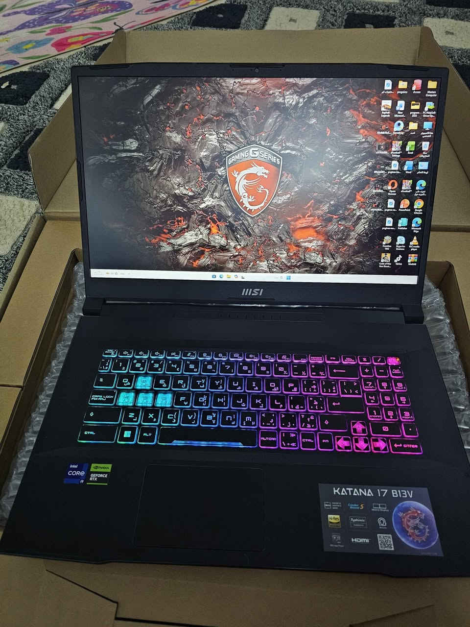 لابتوب msi كتانا
KATANA 17 B13V 
Core i9 -13900H
Memory 16g Ddr5
Hard 1t sad NVMe
CPU _ NVIDIA _ RTX  4060 8 G
CPU - Intl 8 g داخلي 
لابتوب نظافة 100/100 
كيمنك حجم الشاشه 17 
خارق يشغل كل الالعاب 
السعر 900$ 
مكان اربيل 
*********** أربيل, العراق
