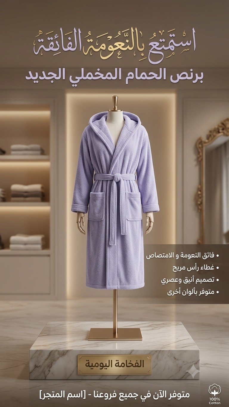 اختيارك الاول للراحة والاناقه _ برنص _رجالي _نسائي _ توفر _بقياسات _ L_XL_XXL _  راحه تستحقها في كل لحظه     نعومه فاخره تصميم انيق حمايه مثاليه جاهز للسفر معك دائماً مناسب لجميع المواسم  خامه راقيه كوالتي كلش عالي.               سارع بالحجز 
#زورونا على موقعنا #صلاح_الدين_تكريت_حي_الزهور_
#مقابل مجمع احمد العبيدي #للاتصال على _ 

***********    📞 

    ***********    📞

متوفر توصيل 🚚 جميع انحاء العراق 🇮🇶 

 للجمال عنوان تريد بيتك يطلع بصوره اجمل
اختار مفروشات الزهور