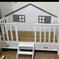 سرير طفل • شكل كوخ • ١٫٨٠م×٨٠سم