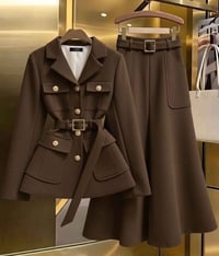 قميص وتنورة • دابل تركي مبطن • مقاسات ٣٨-٤٨