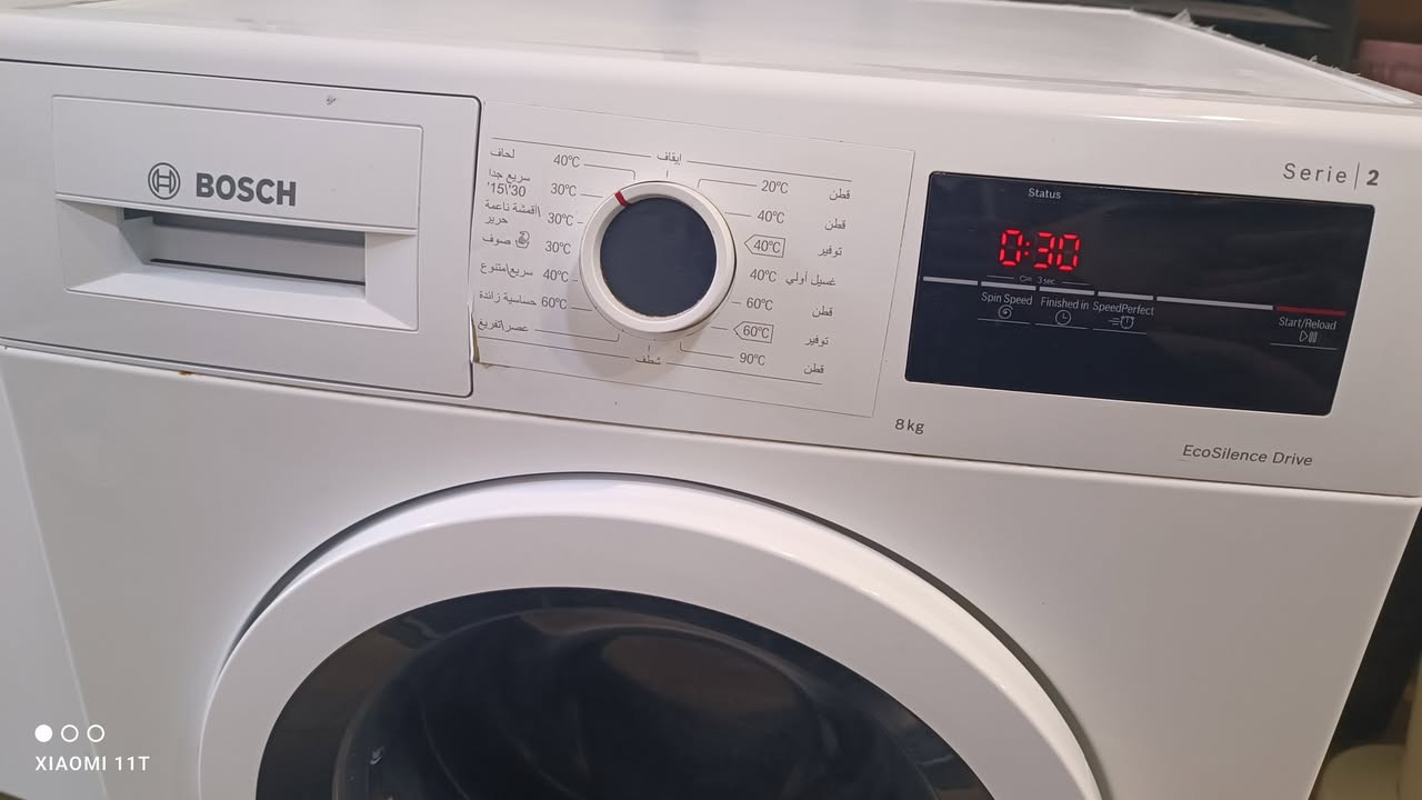 للبيع غسالة بوش الماني الاصلي ٨ كيلو شاشة لمس بلادية مو مصلحة نظام انفيرتر صامتة استخدام قليل ب٢٤٠ الف للتواصل ***********
