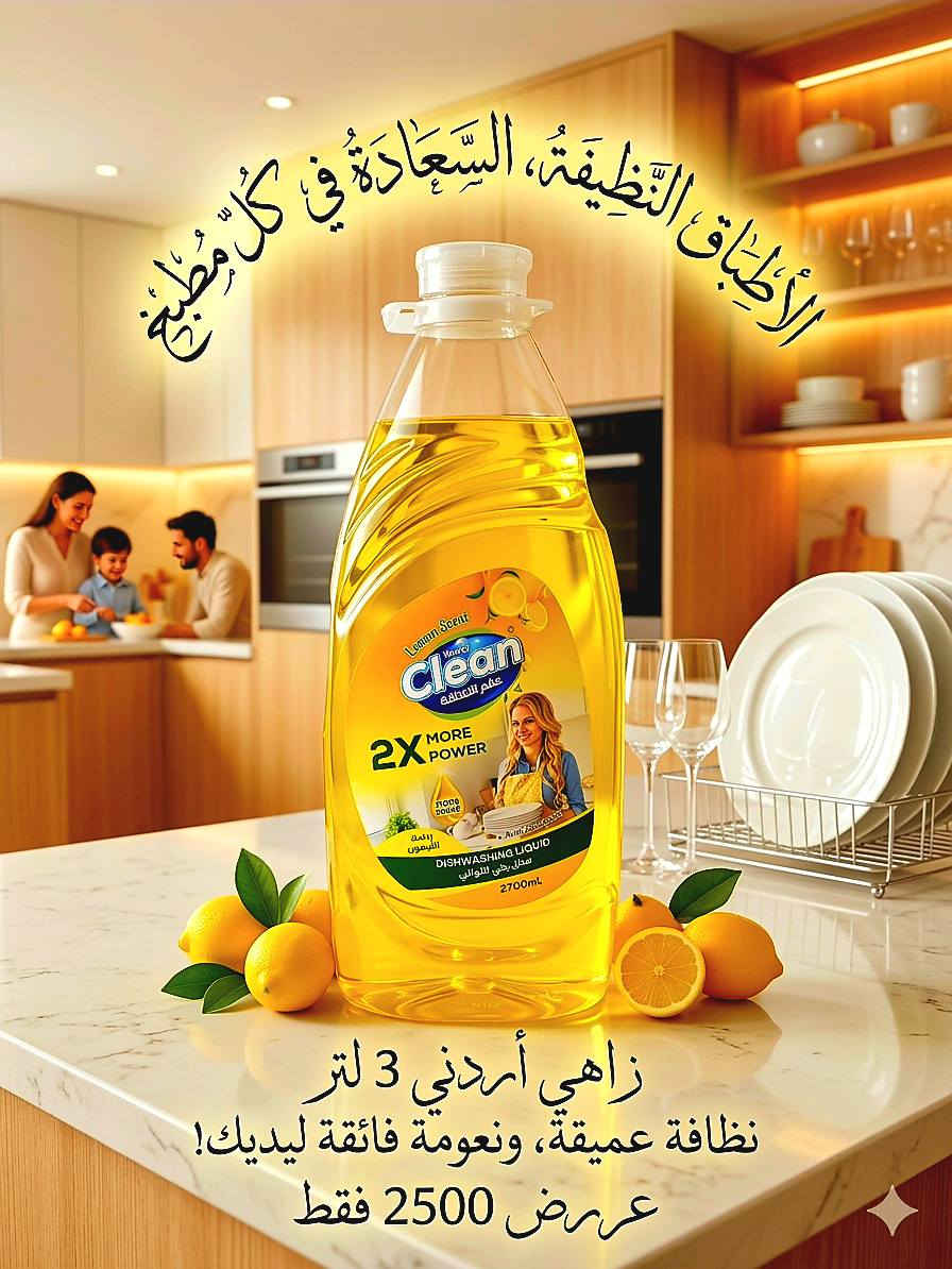 🌟 نظافة تلمع.. وتوفير يجمّع! 🌟
​خلي مواعينك (صحونك) تلمع مثل الكريستال مع سائل جلي Word Clean المطور! القوة الضاعفة اللي تمحي الدهون بلمشة وحدة، وبروائح تفتح النفس.
💯زاهي ڪلين🧼 3 لتر المتميـز💦
عــرررض 2500 فقط 💰💰➡️
شرط الجودة والرغوة ✅🙋🏻‍♀️💎
#سائل_غسيل_اواني__كلين
#اسواق_المصطفى_للتسوق_المنزلي 
#الانبار_قضاء_عانه
#اسواق_المصطفى_للتسوق_المنزلي
اسواق المصطفى للتسوق المنزلي @جميع 
*********** سنان الراوي 
 *********** ابو مريم
