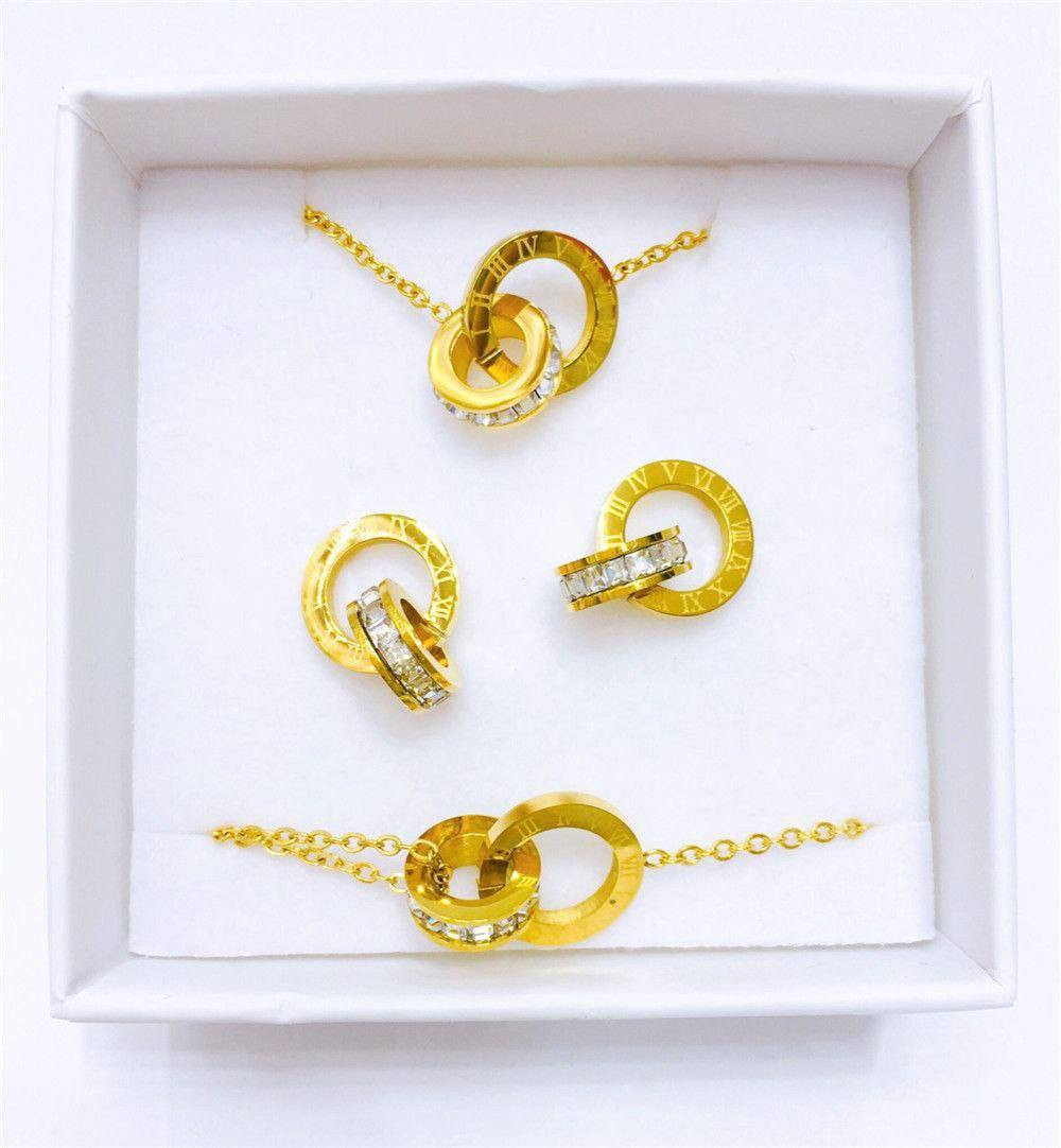 🤝 سيت شكل حلقات مرصعة بالكرستال 🤝
سيت متكون من قلادة + سوار + تراچي 🤝

🌟كوالتي ممتاز أصلي ✔️
🌟طلاء ثابت بجودة عالية 💯
🌟غير قابل للصدأ ✔️ 
🌟مصمم بلمسة جاذبية 😍 
🌟تألقي بسحر جاذبية التصميم المميز 💕
🌟متوفر باللون الذهبي 💛

سعر السيت  ١٤  الاف 

🚘يوجد خدمة توصيل لجميع محافظات العراق 🚘


**إذا كنت صاحب هذا الإعلان وتريد حذفه لأي سبب، رجاءا أرسل رسالة إلى الدعم الفني**