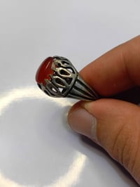 عقيق يماني • احمر • صياغه يدويه