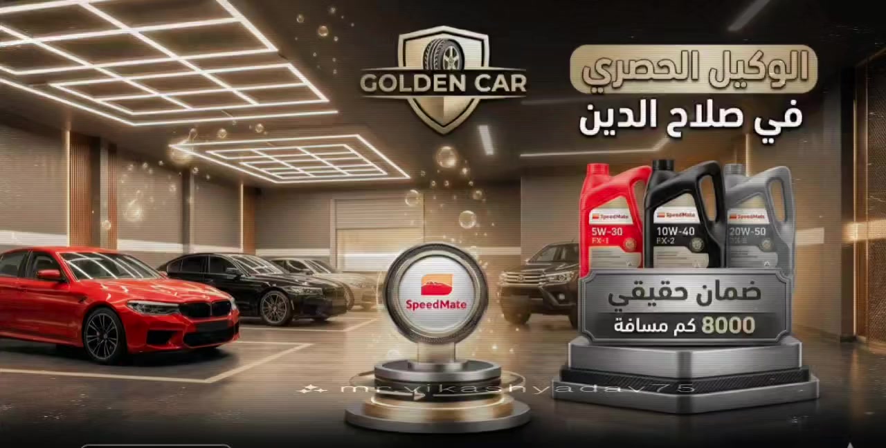 القوة الكورية والضمان الحقيقي.. الآن في بيجي! 🇰🇷✨
​لأن محرك سيارتك يحتاج ثقة وأداء عالي، وفرنالكم بمركز Golden Car زيوت سبيد ميت (Speedmate) الكورية الأصلية، الوكيل الحصري في صلاح الدين.
​لماذا تختار زيوت Speedmate؟
​✅ ضمان حقيقي: مسافة تصل إلى 8000 كم.
​✅ تكنولوجيا متطورة: زيت محرك يخلي سيارتك تنتعش بأقصى درجات الحرارة.
​✅ تنوع الخيارات: متوفر لزوجات مختلفة (5W-30, 10W-40, 20W-50) لتناسب كل أنواع المحركات.
​
​دلل محركك واضمن راحتك مع الخبرة الكورية.
​📍 العنوان: بيجي - الشارع العام - مقابل الحي الصناعي.
📞 للحجز والاستفسار: 9647701705227+
⏰ أوقات العمل: من 9:00 صباحاً ☀️ وحتى 11:00 ليلاً 🌙
​#️⃣ الهاشتاغات (Hashtags)
​#GoldenCar #Speedmate #بيجي #صلاح_الدين #زيوت_كورية #صيانة_سيارات #تبديل_زيوت #العراق #سيارات #KoreaQuality #OilChange #CarCare


**إذا كنت صاحب هذا الإعلان وتريد حذفه لأي سبب، رجاءا أرسل رسالة إلى الدعم الفني**