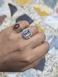 عقيق يماني • منقوش يا علي • صياغة ثقيلة