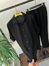 سوت لنن • اسود • مقاسات L-4XL