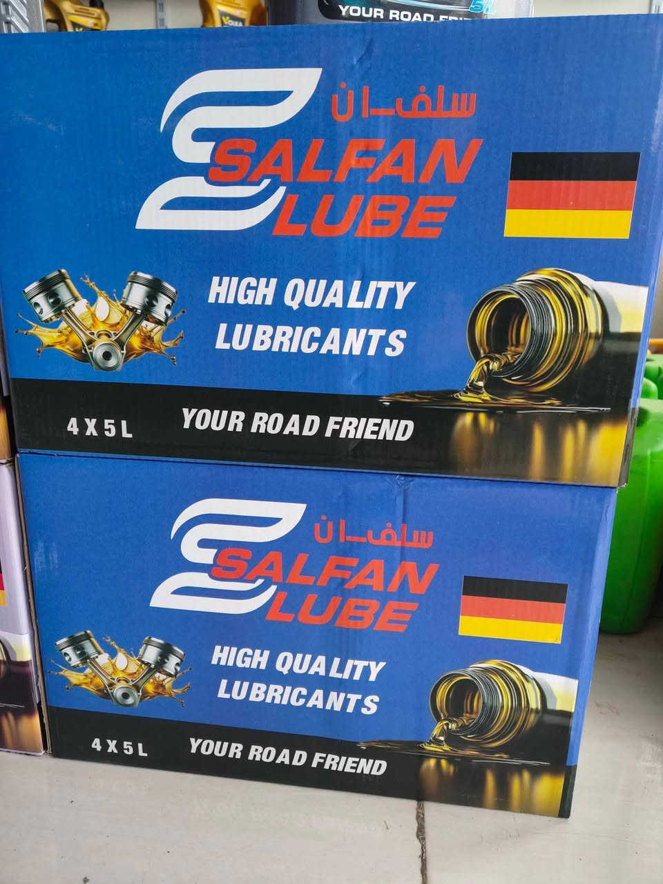 🔥 مو كل زيت يحمي محركك…

لكن لما تختار سلفان لوب – SALFAN LUBE
فأنت تختار القوة… والثبات… والعمر الأطول لمحرك سيارتك.
في الطرق الطويلة…
وفي حرارة الصيف القاسية…
ومتلائم مع الوقود العراقي...
محركك يحتاج زيت يعتمد عليه..

💥 سلفان لوب
زيت محركات بجودة عالية ومحسنات متطورة

مصمم ليمنح محركك:
✔️ حماية أقوى من التآكل
✔️ أداء ثابت في أقسى الظروف
✔️ عمر أطول للمحرك
✔️ كفاءة عالية لمحركات البنزين والديزل

📦 الأحجام المتوفرة:
▪️ 4 لتر
▪️ 5 لتر

🚚 توزيع لكافة المناطق
💰 أسعار منافسة للمحلات والجملة

📞 للحجز والطلب:
 
***********
