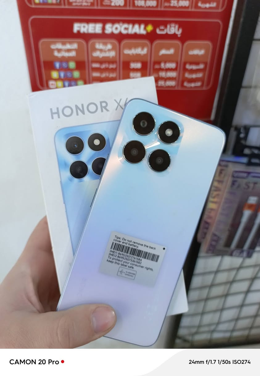 Honor X6a
السعر 95 الف فقط
الذاكرة 128GB
البطارية 5200 ملي امبير 
بصمة جانبية 
دبل سيم كارت
الجهاز جدا نضيف مع كامل الملحقات
للاستفسار المراسلة او الاتصال على الرقم 
***********
