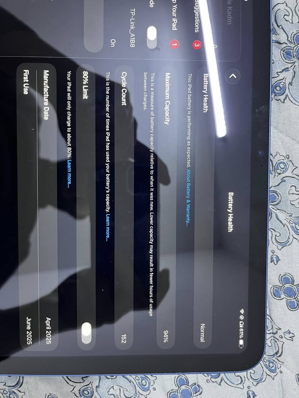 ايباد ابل ١١ ١٢٨ جيجا بطارية ٩٤٪؜ جهاز نضيف و استعمال قليل جدا ويا شاحنته الأصلية 

 ***********رقم 
سعره 460.000
