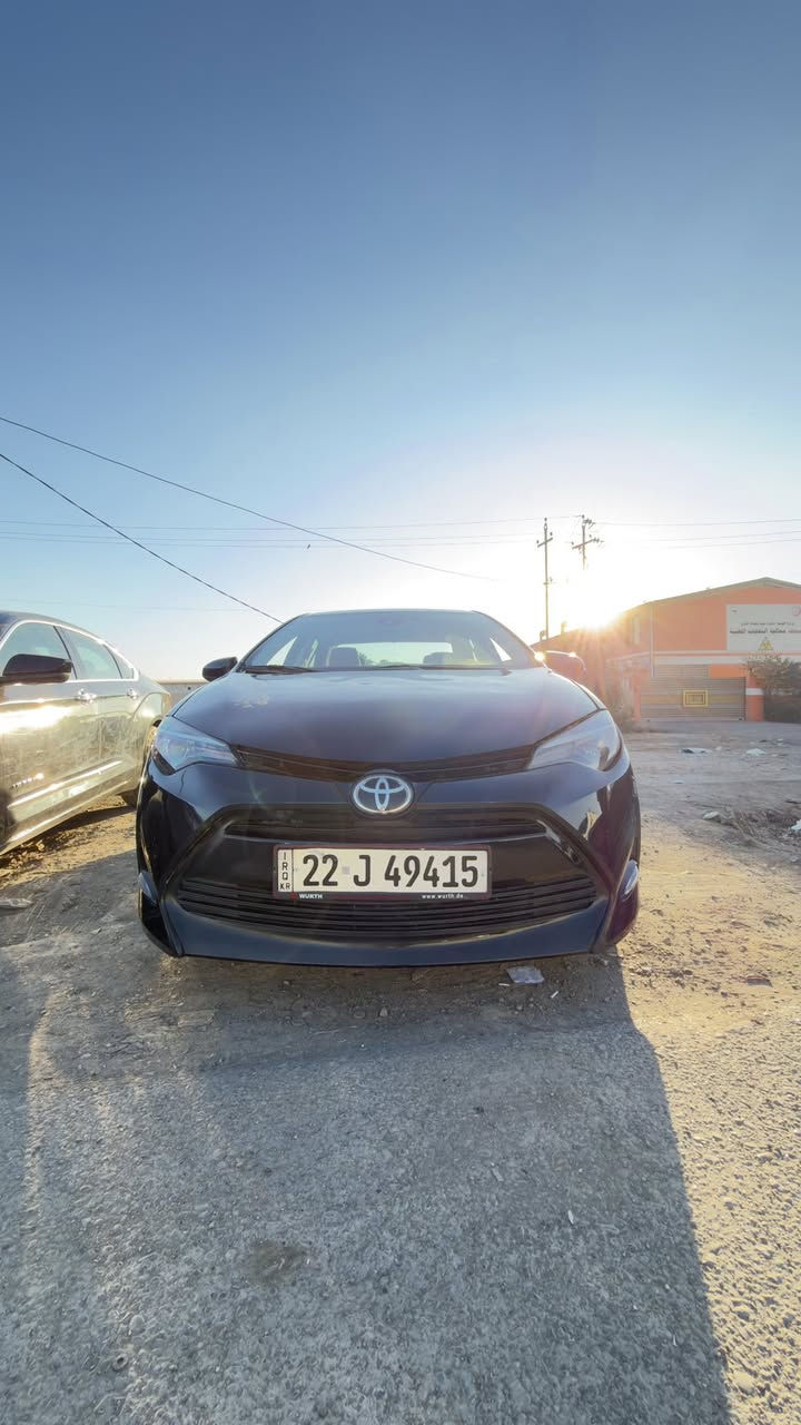 كورلا 2017 LE للبيع
كير ومحرك مكفول 
السيارة مفولة ونظيفة 
تبريدها بيانو  ثلج 
محرك 4سلندر1800
كير cvt
المرايات هيتر 
شاشة لمس
ماشية 73ml
وارد كندي
رقمها أربيل شرط التحويل
ضربتها جاملغ وبنيد 
وبالعراق جاملغ سايق بارد وباب عكس السايق الوراء صبغ 
سعر١٣٠$
وبيها مجال 
***********
