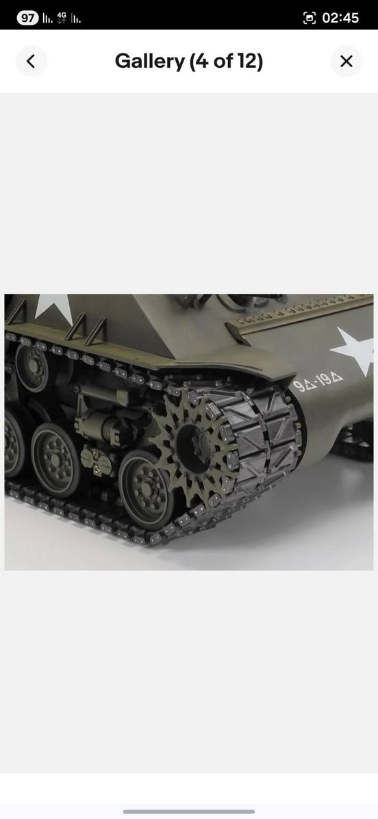 سلام عليكم دبابه حجم جبير حيل حديد كامل متحرك بيها دخان اعلي سعر ابيع سعره بل موقع فوك مليون
نوع المنتج: مجسم دبابة بلاستيكي (Model Kit) بمقياس 1/35.
التفاصيل: نموذج تفصيلي لدبابة قتال أمريكية من الحرب العالمية الثانية، تم تصميمها للاشتباك مع دروع العدو وتدميرها. 
المميزات: تتميز الدبابة الأصلية بدروع قوية وقوة نارية عالية بفضل مدفعها. 
التاريخ: من أشهر الدبابات المتوسطة التي خدمت في الحرب العالمية الثانية.  وزنها فوك ١٣ كيلو


**إذا كنت صاحب هذا الإعلان وتريد حذفه لأي سبب، رجاءا أرسل رسالة إلى الدعم الفني**