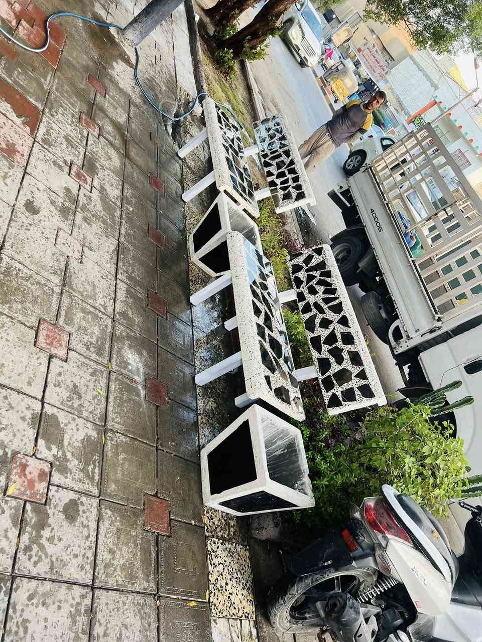 بسم الله ما شاء الله 🌿✨
جلسه خارجيه با لون جديد لمسة جمالية رائعة تضيف سحرًا وأناقة لأجواء المكان  💧مصاطب جلوس بورسلين ضمان 4سنوات ***********🌹***********
