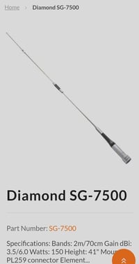 هوائي سيارة • Diamond SG-7500 • قابل للانثناء