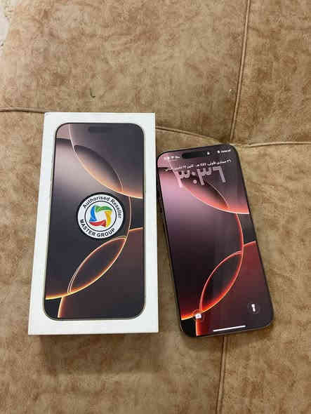سلام عليكم ايفون 16 برو ماكس 
ماستر
السعر :1350
البطارية :91
📍مكاني بغداد/ الاورفلي 
للتواصل واتساب فقط ***********
