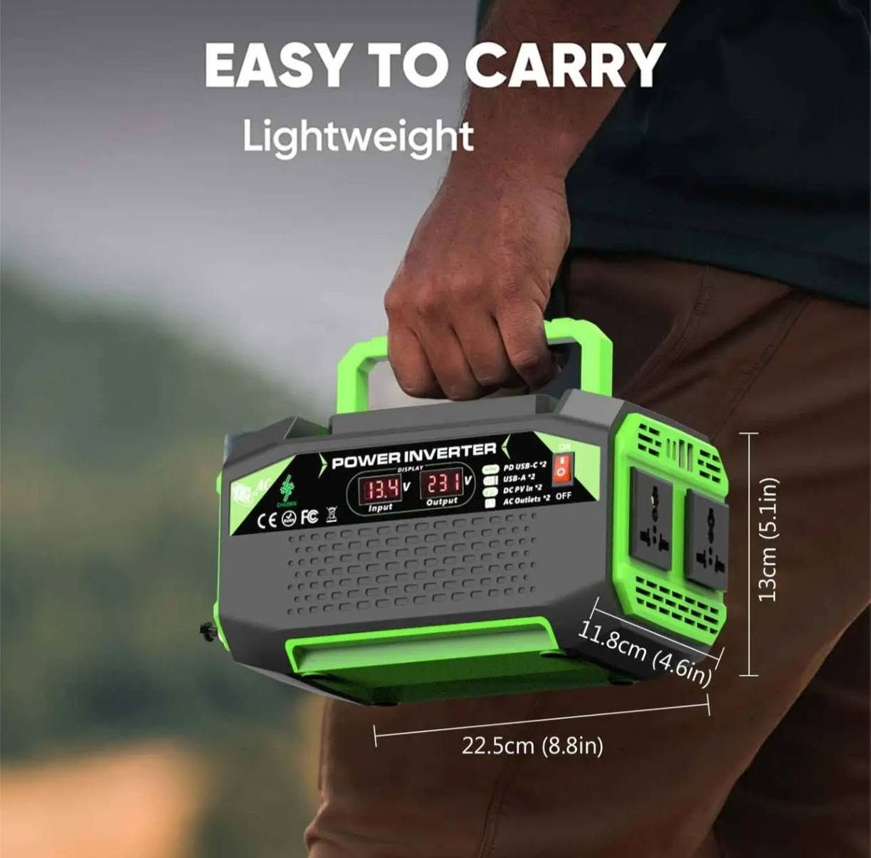 هذا محول طاقة (Power Inverter) بقدرة ذروة تبلغ 600 واط وقدرة تشغيلية مستمرة تبلغ 300 واط.يحول التيار المستمر 12 فولت (DC) إلى تيار متردد 220 فولت (AC) للاستخدام المنزلي.يحتوي على شاشة ديجيتال لعرض الجهد ومنافذ متعددة (AC، USB) لشحن الأجهزة.تحذير: لا تقم بتوصيل أجهزة تتجاوز قدرتها 300 واط...👇👇👇 ... حط سعره بل عافيه عليك


**إذا كنت صاحب هذا الإعلان وتريد حذفه لأي سبب، رجاءا أرسل رسالة إلى الدعم الفني**
