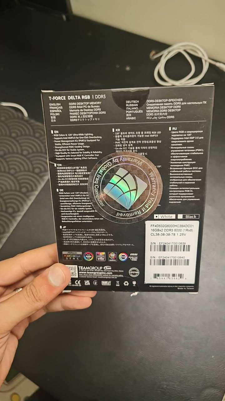 السلام عليكم اخوان
للبيع قطعتين رام مستخدم لون ابيض سعة 32GB
 TEAMGROUP T‑Force Delta RGB DDR5 32GB (2×16GB) 6000MHz CL38 – White
استخدام شخصي 
عنوان بغداد العطيفية
السعر 450 الف


**إذا كنت صاحب هذا الإعلان وتريد حذفه لأي سبب، رجاءا أرسل رسالة إلى الدعم الفني**